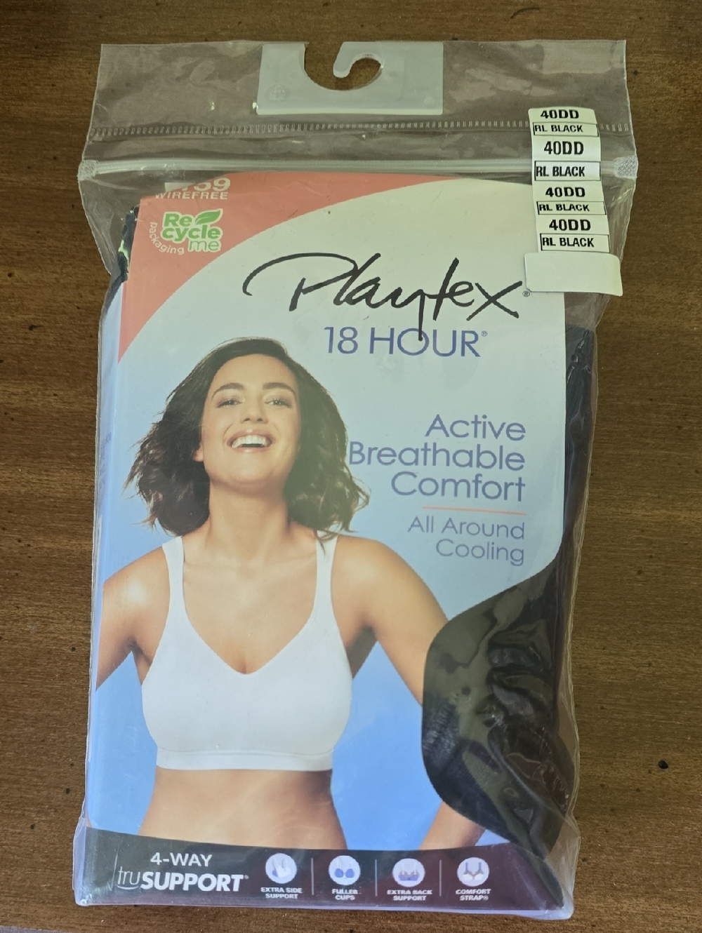 Playtex 18 Hour Active Breathable Comfort Bra - Black